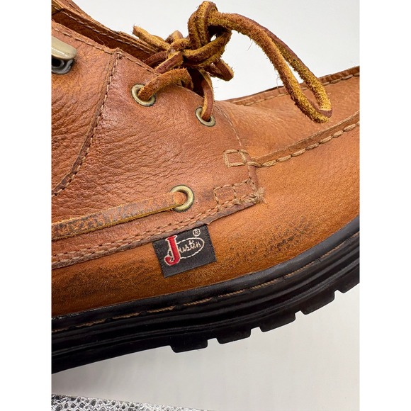 Justin Mens 11M Copper Grizzly Chukka Ankle Western Moc Toe ankle Boots 995 - Picture 6 of 10